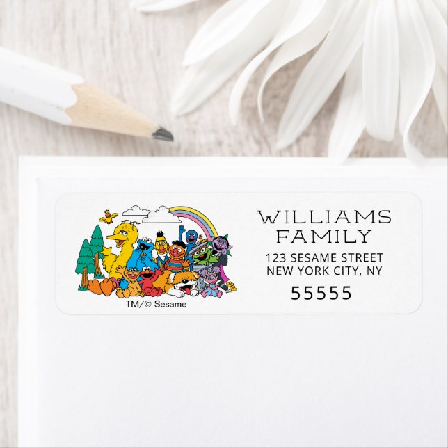 Etiqueta Sesame Street Characters & Street Sign Birthday La (Insitu)