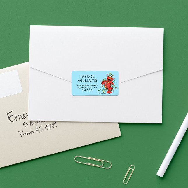 Etiqueta Sesame Street | Luzes de Natal do Elmo (Label on envelope)