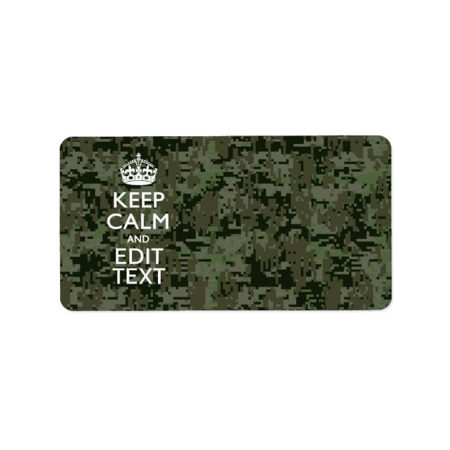 Etiqueta Seu próprio texto Camo digital Woodland mantenha-s (Frente)