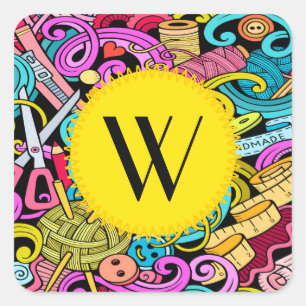 Etiqueta Sewing e de confecção de malhas