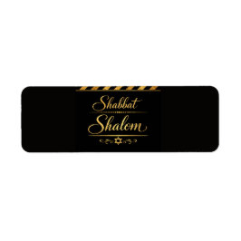 Etiqueta Shabbat Shalom Judaica Judaico Ouro Luxo Preto