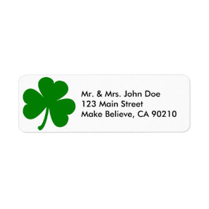 Etiqueta Shamrock Dia de São Patrício Verde Sortudo