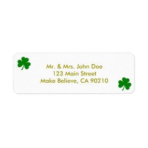 Etiqueta Shamrock Irlandês, Dia de São Patrício Verde