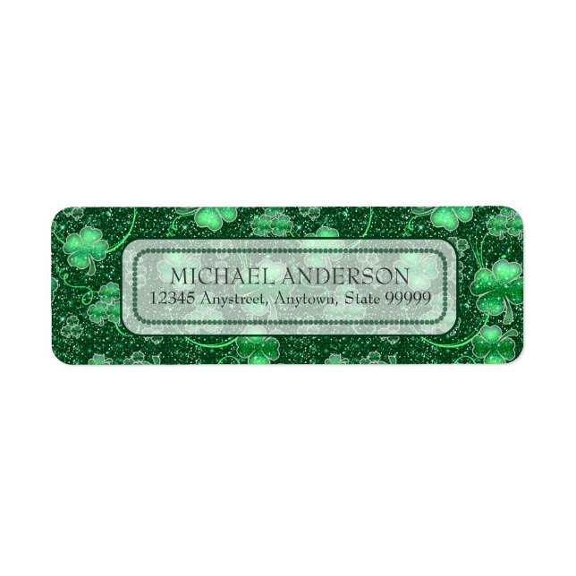 Etiqueta Shamrocks e rochas brilhantes ID289 (Frente)