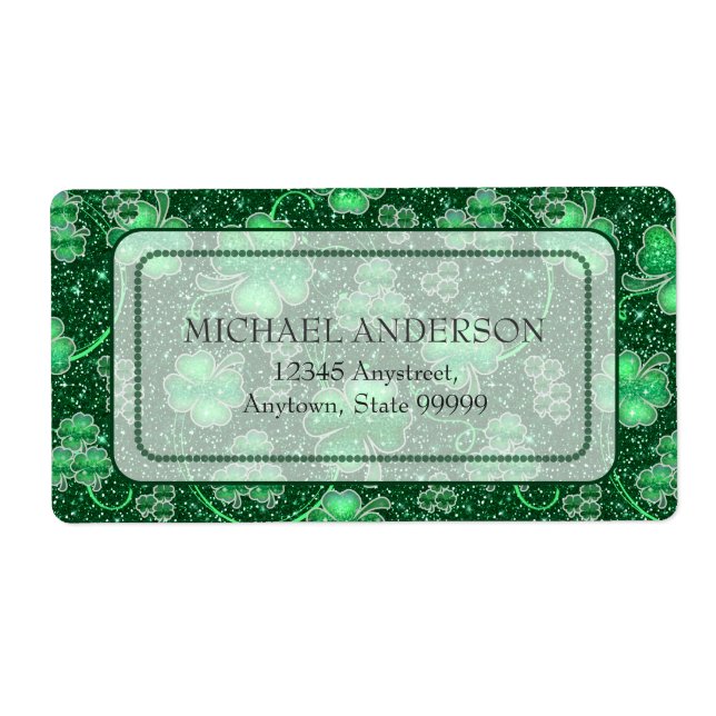 Etiqueta Shamrocks e rochas brilhantes ID289 (Frente)