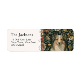 Etiqueta Sheltie Floral Vintage Shetland Sheepdog