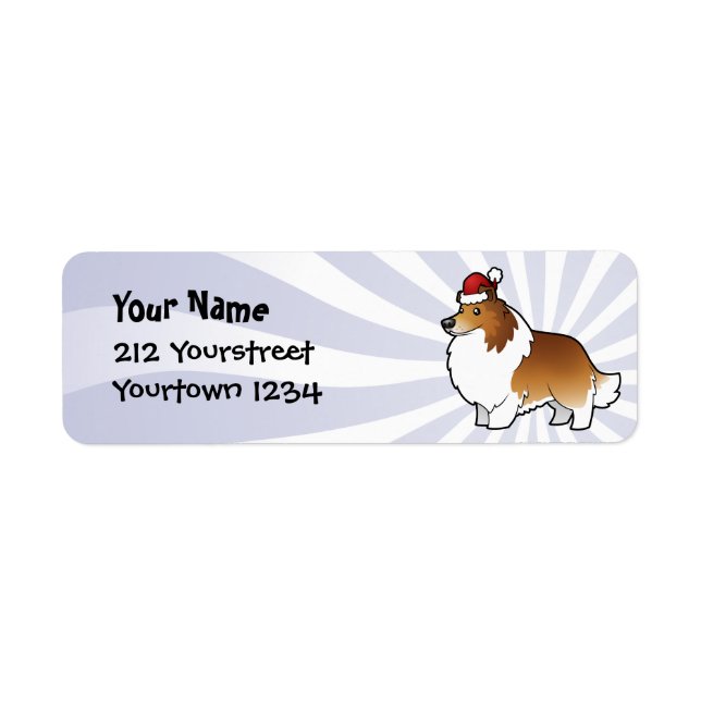 Etiqueta Shetland Sheepdog do Natal / Collie (Frente)