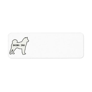 Etiqueta Shiba Inu nome Silhouket Creme