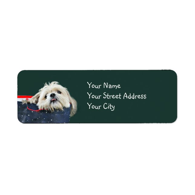 Etiqueta Shih Tzu Christmas (Frente)