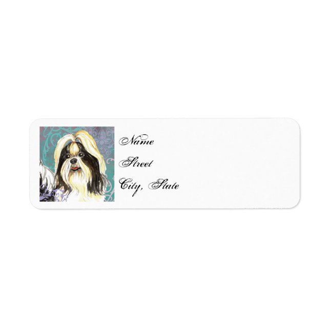 Etiqueta Shih Tzu Elegante (Frente)