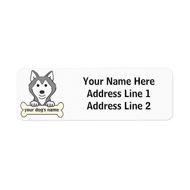 Etiqueta Siberian Husky Personalizado (Frente)