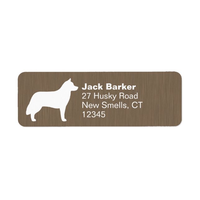Etiqueta Siberian Husky Silhouette Return Address Labels (Frente)