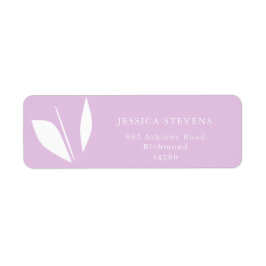 Etiqueta Silhueta branca minimalista deixa roxa