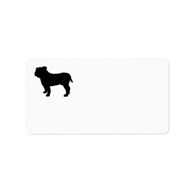 Etiqueta Silhueta de Bulldog (Frente)