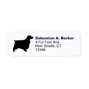 Etiqueta Silhueta de cocker spaniel do inglês