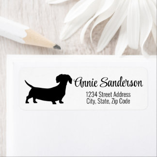Etiqueta Silhueta de Dachshund 