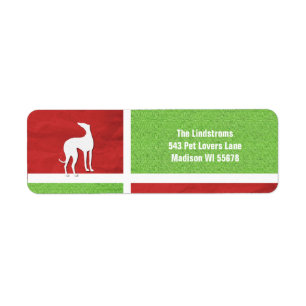 Etiqueta Silhueta do galgo do Natal personalizada