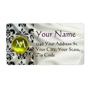 Etiqueta SILK DAMASK GEM amarelo