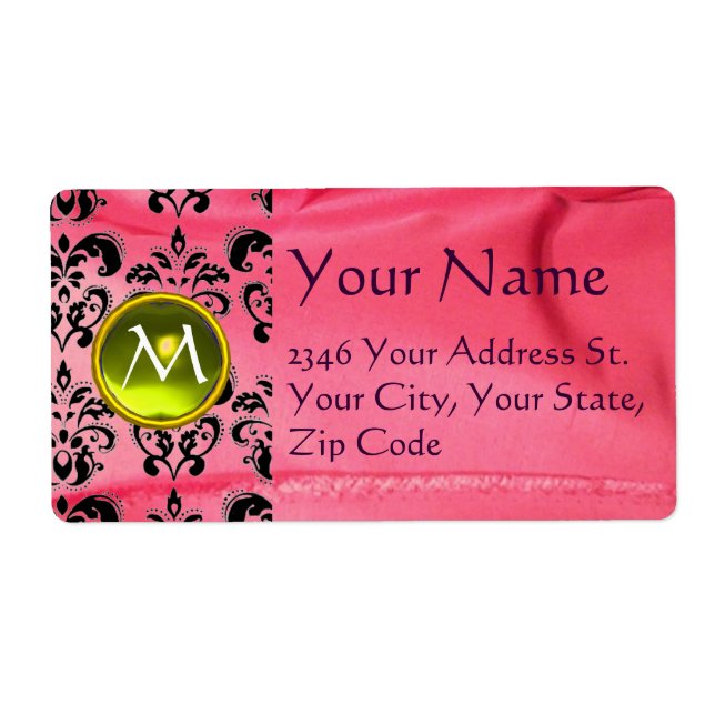 Etiqueta SILK DAMASK GEM amarelo rosa (Frente)