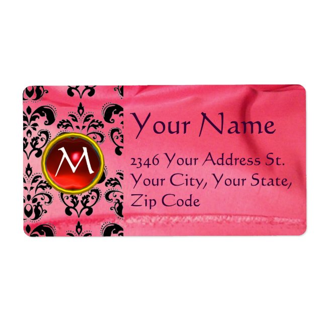Etiqueta SILK DAMASK GEM azul rosa (Frente)