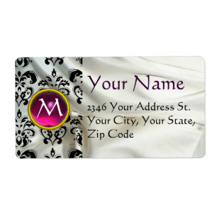 Etiqueta SILK DAMASK GEM vermelho