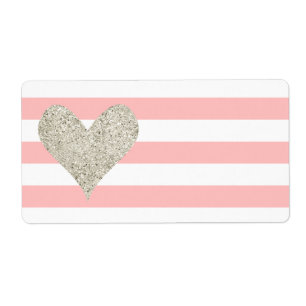 Etiqueta Silver Glitter Heart