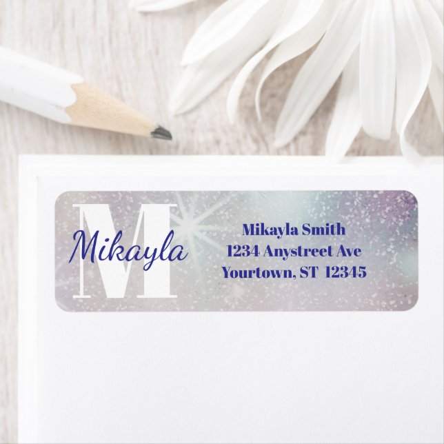 Etiqueta Silver Glitter with Stars (Insitu)