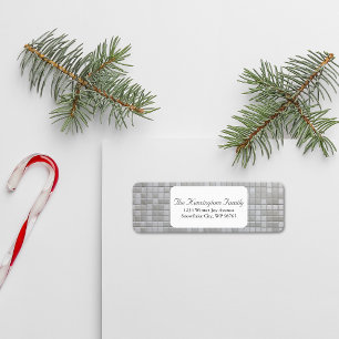 Etiqueta Silver Mosaico Festivo Winter Address