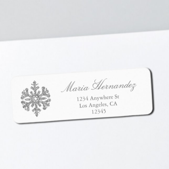 Etiqueta Silver Snowflake Winter Quinceanera (Criador carregado)