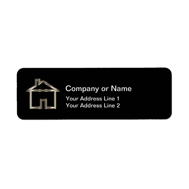 Etiqueta Símbolo Clássico da Casa Imobiliária (Frente)