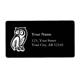 Etiqueta Símbolo Coruja Branco