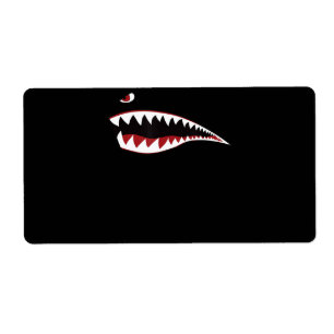 Etiqueta Símbolo de Arte da Boca do Tubarão - Presente pa