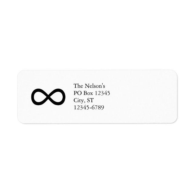 Etiqueta Símbolo de Infinito Preto (Frente)