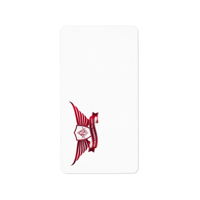 Etiqueta Símbolo de maçonaria e escudo (Frente)