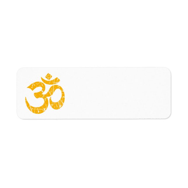 Etiqueta Símbolo de Om Amarelo crachado (Frente)