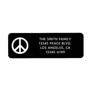 Etiqueta Símbolo de Paz Preto e Branco