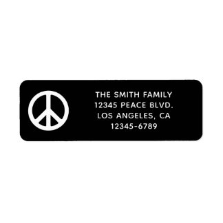 Etiqueta Símbolo de Paz Preto e Branco