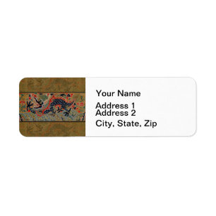 Etiqueta Símbolo Dragão Chinês Antiquado Asiático