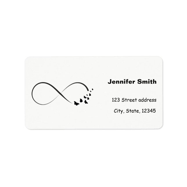 Etiqueta Símbolo infinito da borboleta (Frente)