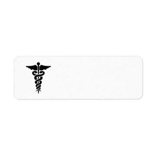 Etiqueta Símbolo Médico Caduceus
