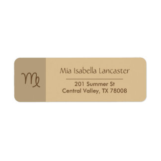 Etiqueta Símbolo Zodiac Virgo Modern Return Address Labs