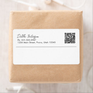 Etiqueta Simple Elegant QR Code Modern Business Shipping