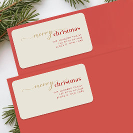 Etiqueta Simple Family Christmas Holiday Return Address