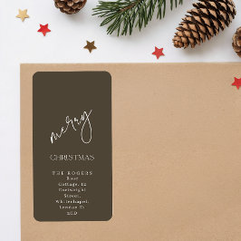 Etiqueta Simple Family Merry Christmas Return Address