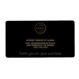 Etiqueta Simples adicione seu logotipo Endereço Dourado pre