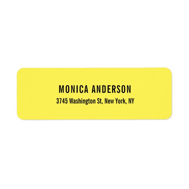 Etiqueta Simples Amarelo Simples Elegante - Único Profissio (Frente)