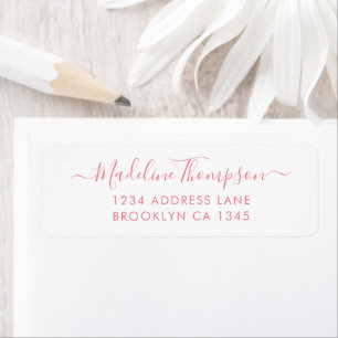 Etiqueta Simples Básico Cor-de-Rosa Elegante - Script Girly