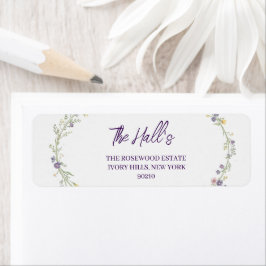 Etiqueta Simples Casamento Floral Boho Moderno