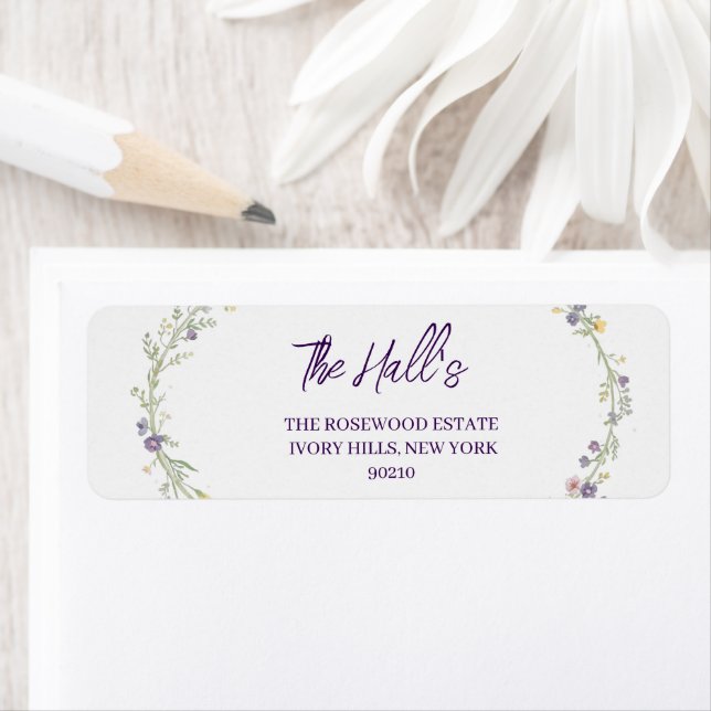 Etiqueta Simples Casamento Floral Boho Moderno  (Insitu)