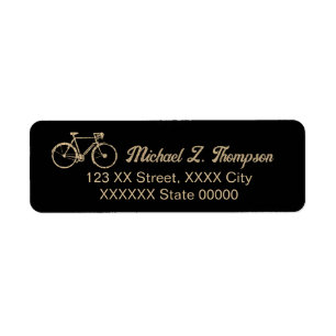 Etiqueta Simples ciclismo de bicicleta preto